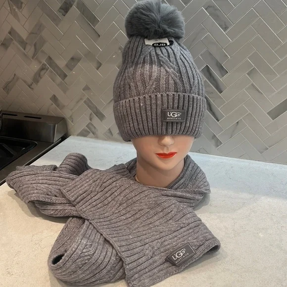 UGG | Accessories | Ugg Grey Hat And Scarf Set New | Poshmark display picture 1